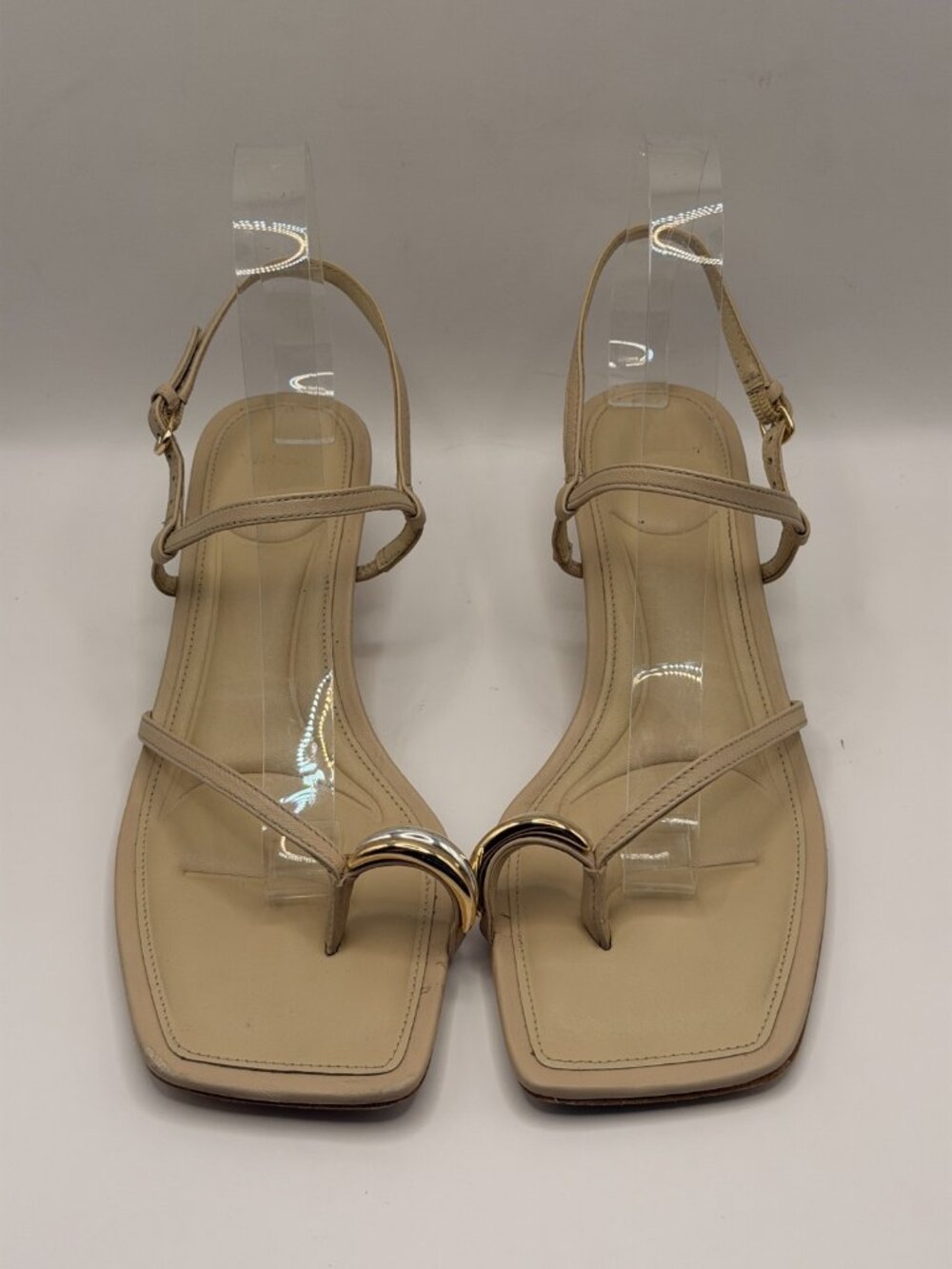 Vince Women Polli Birch Toe Ring Kitten Heel Sandal Sz 8.5 - Picture 2 of 13